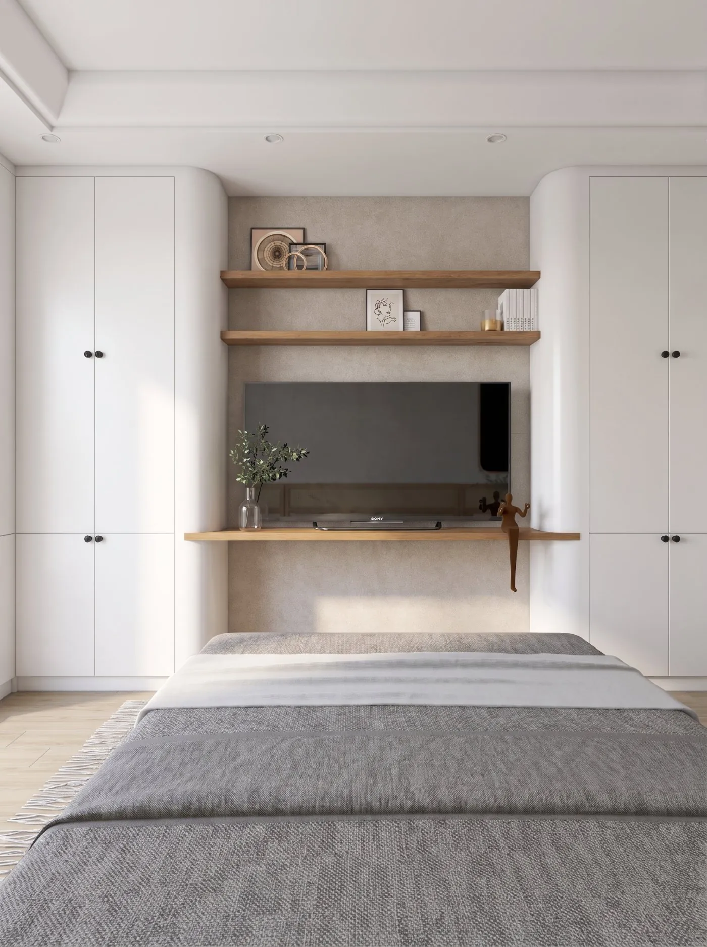 Render IA — Suíte antes e depois do render